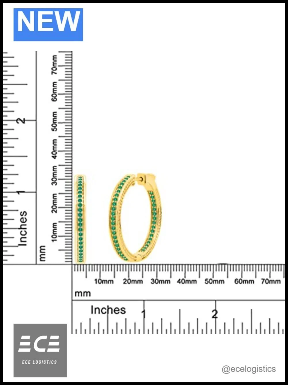 1.55 CTTW Lab Created Emerald Hoop Earrings 14K Gold Plated Sterling Silver